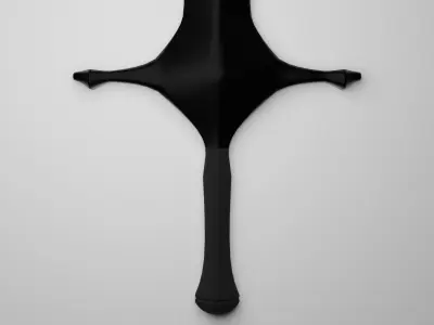 Elegant Dark Steel Sword Low-poly 3D model