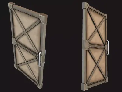 Steel Door Low-poly 3D model