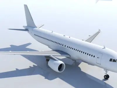 Airbus A320 ceo CFM Sharklets Static Blank  Low-poly 3D model