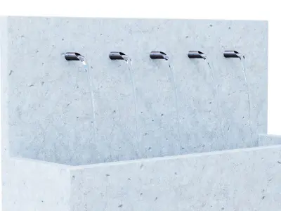 Suni Concrete Penta Wall Fountain 3D model