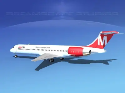 McDonnell Douglas MD-87 MedJet 3D model