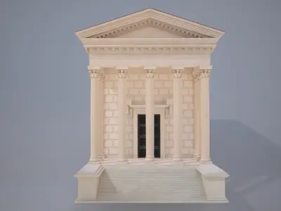 Roman Temple Low-poly 3D model