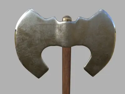 Double Sided Axe Photorealistic Low-poly 3D model