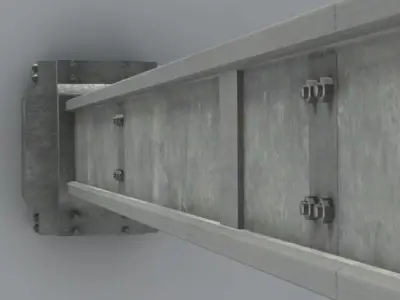 Truss metal scaffolding structure 3D model