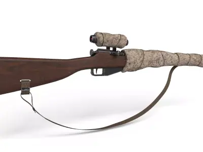 sniper weapon Low-poly 3D model