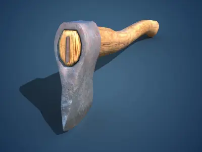 old axe Low-poly 3D model