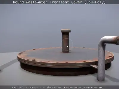 Round Wastewater Treatment Cover Low-Poly Version Low-poly 3D model