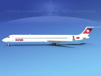 McDonnell Douglas MD83 Swissair 3D model