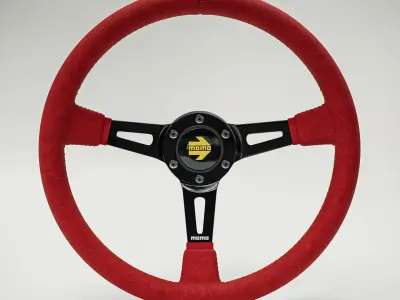 MOMO Style Racing Steering Wheel in 4 colour variants 3D model