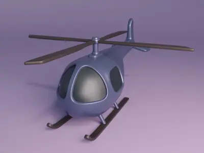Cartoon Helicopter Low-poly 3D model