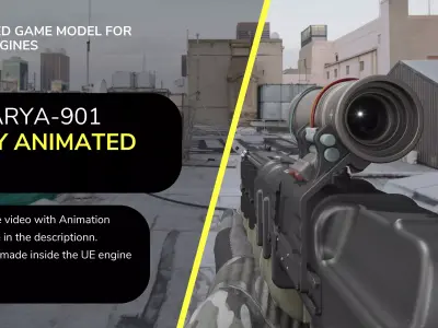 SMG ZARYA 901 FPS Animation Low-poly 3D model