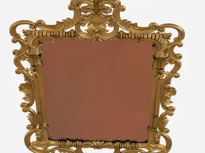 George III rectangular mirror in rococo style by colefax 3D model