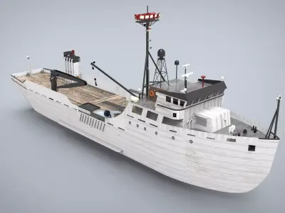 reasearch ship Low-poly 3D model