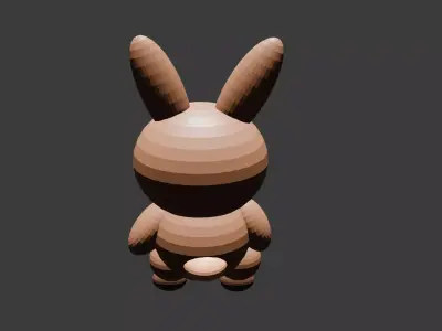 Low Poly Cute Bunny Character 3D Model 3D model