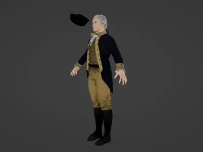American Revolutionary General Low-poly 3D model