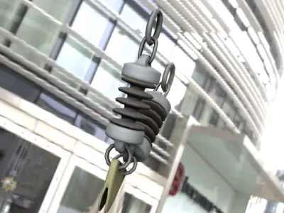 Electricity Poles Ceramic Insulator 11 - Object 080 Low-poly 3D model