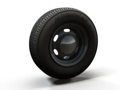 Police car wheel 3D model