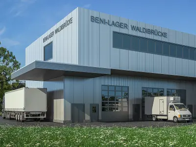 Warehouse Building 01 Low-poly 3D model