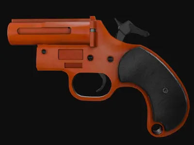 Flare Gun Low-poly 3D model