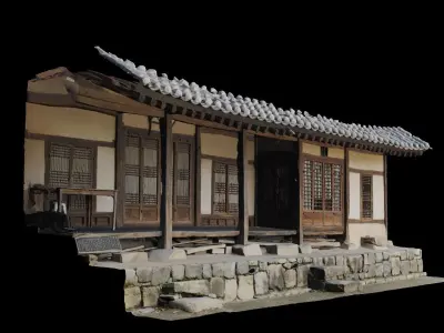 Korean Traditional tiled house 3D model