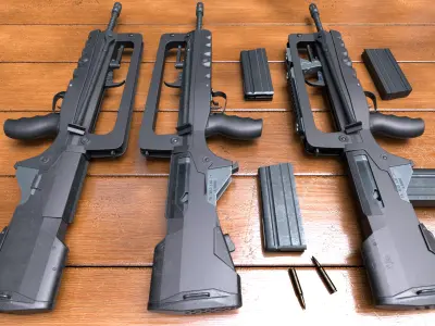 FAMAS F1 assault rifle Low-poly 3D model