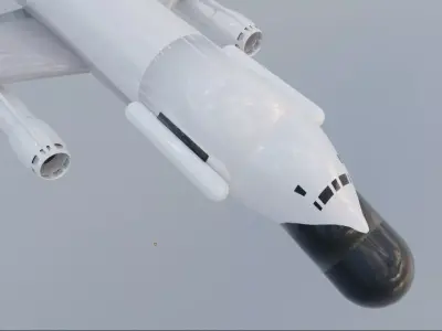 EC-135N Style Military Jet - Custom 1950s Transport Low-poly 3D model