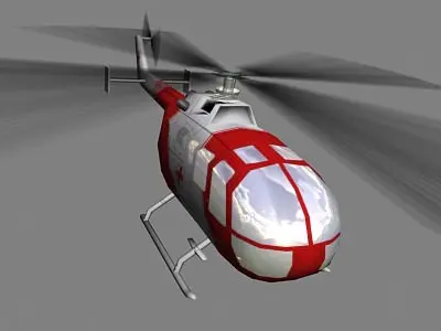 Bo105 V6 Helicoopter Low-poly 3D model
