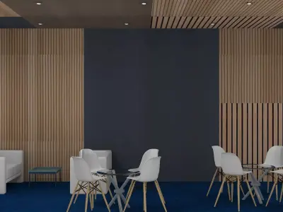 14mtr x 5mtr expo stall 2side open Exhibition Stand Free low-poly 3D model