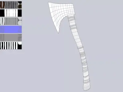 Fantasy hatchet Low-poly 3D model purchase