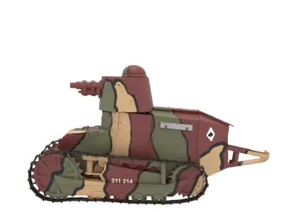 French Renault FT 17 Light Tank 3D model