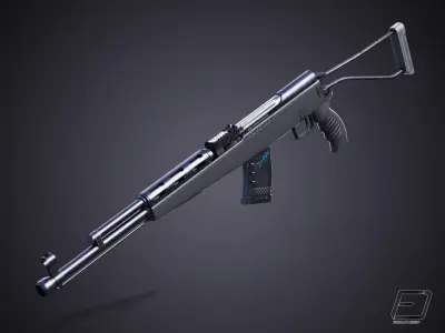 SKS Marksman Rifle Echo PBR Low-poly 3D model