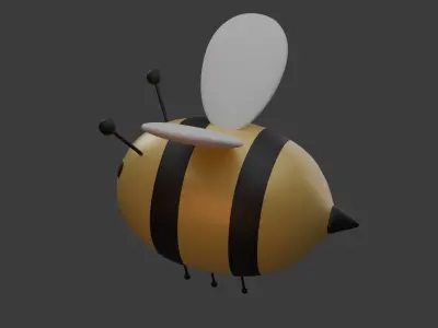 Cartoon Honeybee MAYA Rigged Low-poly 3D model