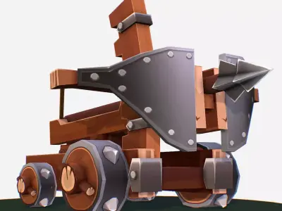 Medieval Ballista Handpaint Cartoon Low-poly 3D model