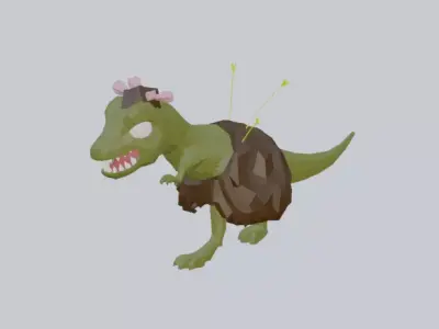 Dinosaur stone age game model Low-poly 3D model