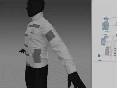 Tactical jacket high poly 3D model