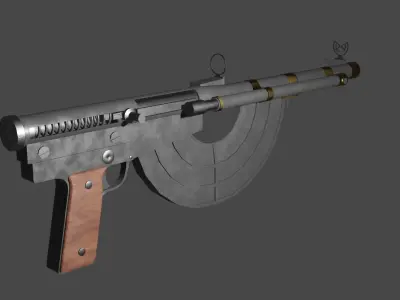 Prototype RSC Ribeyrolles SMG M1919 3D model