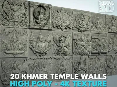 High poly Khmer Walls - 240427 3D model