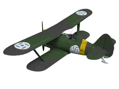Polikarpov I-15bis 3D model