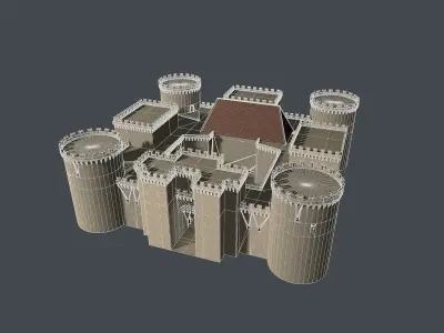 Medieval Castle Low-poly 3D model