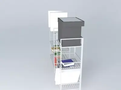 Shelves metal shelving unit with box on top Free 3D model purchase