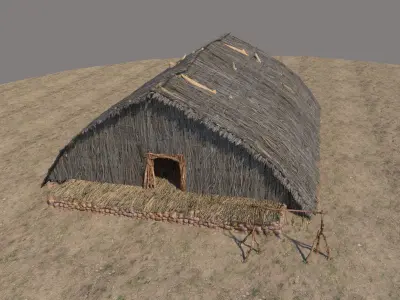 Prehistoric Wooden House 3D model