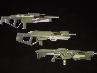 Modern Sci-Fi Rifles Bundle 02 3D model
