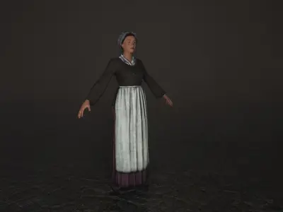 Working Class Woman Low-poly 3D model