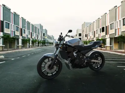 Motorcycle Silver 3D model
