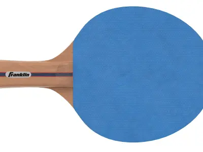 Table tennis paddle blue with balls Low-poly 3D model