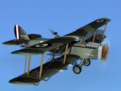 Airco DH-4 V03 Bomber RAF 3D model