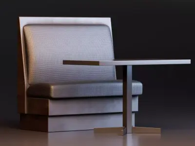 Modern Restaurant Chair with Table Free low-poly 3D model