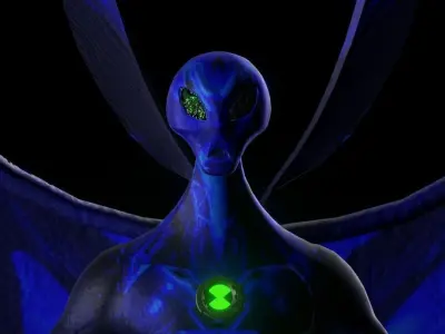 BigChill Ben10 3D Model Detailed Download Baked Textures Free 3D model