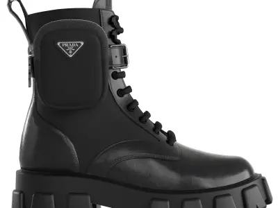 PRADA MONOLITH COMBAT BOOTS Low-poly 3D model