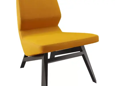 Mid Century Modern Yellow Lounge Chair 3D Model Low-poly 3D model
